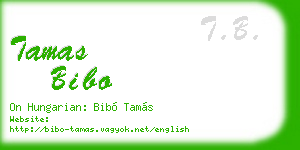 tamas bibo business card