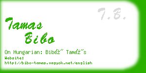 tamas bibo business card